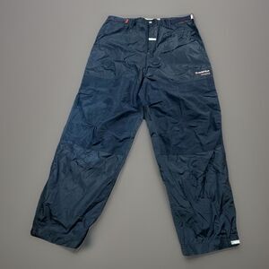 Akademiks Baggy Nylon Track Pants Blue Windbreaker Y2K Streetwear Mens Sz 3X